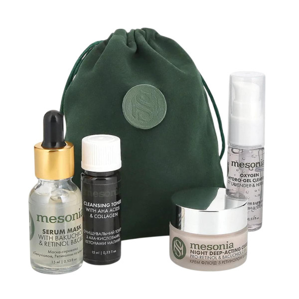 Professional Skincare Set 09 mini Retinol + Bakuchiol for Pigmentation and Wrinkle Reduction Профессиональный набор 09 міні Retinol + Bakuchiol против пигментации и морщин