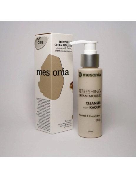 Mesonia Refreshing Cream Mousse Cleanser with Kaolin, Menthol & Eucalyptus Освіжаючий крем-мус для вмивання Каолін, ментол, евкаліпт