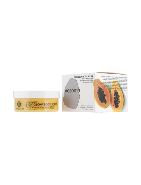 Mesonia Rich Glow Body Scrub: Juicy Sensation, Skin Regeneration & Aromatherapy Збагачений скраб для тіла Відновлення та ароматерапія