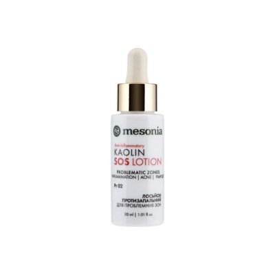 Mesonia Anti-Inflammatory Serum-Lotion SOS with Kaolin for Problematic Inflammation Zones, Acne, and Pimples SOS каоліновий протизапальний лосьйон для проблемних зон