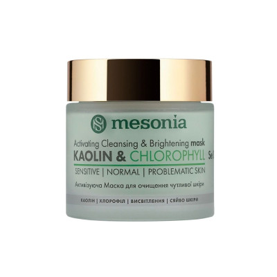 Mesonia Activating Cleansing and Brightening Mask for Normal and Problematic Skin with Kaolin & Chlorophyll Активізуюча маска для очищення та освітлення