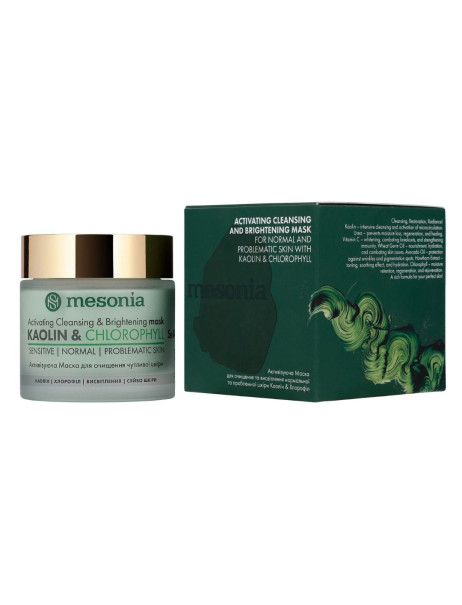 Mesonia Activating Cleansing and Brightening Mask for Normal and Problematic Skin with Kaolin & Chlorophyll Активизирующая маска для очищения и осветления