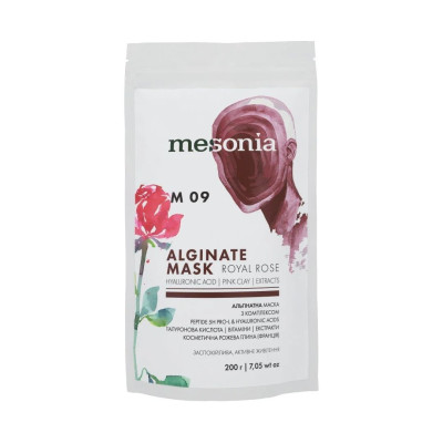 Mesonia Alginate Mask Royal Rose Альгінатна маска Королівська троянда з пелюстками квітів та рожевою глиною