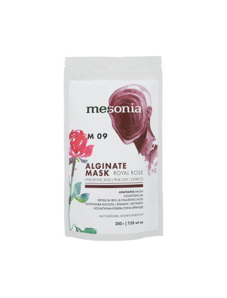 Mesonia Alginate Mask Royal Rose Альгинатная маска Королевская роза с лепестками цветов и розовой глиной