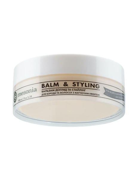 Mesonia Balm Care & Styling For Beard & Hair With A Mattifying Effect Бальзам догляд та стайлінг для бороди та волосся з матуючим ефектом