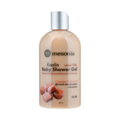 Mesonia Kaolin Baby Shower Gel sweet Toffe Дитячий гель для душу з каоліном Солодка карамелька