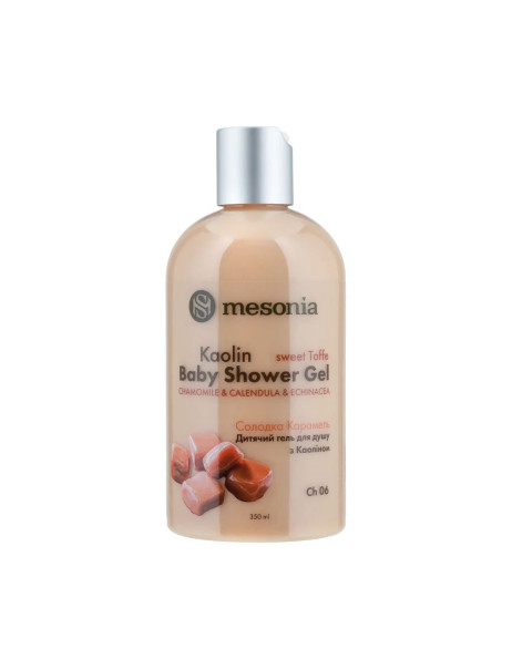 Mesonia Kaolin Baby Shower Gel sweet Toffe Детский гель для душа с каолином Сладкая карамелька