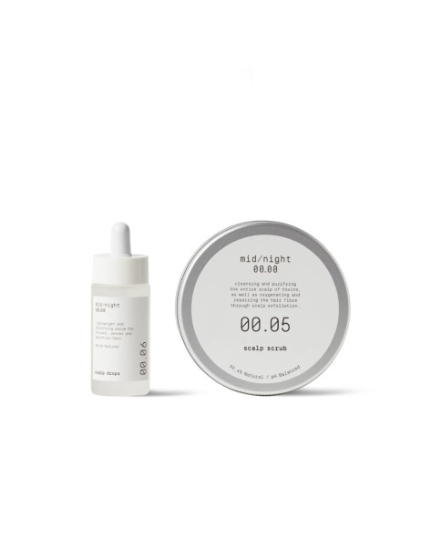 Mid/night 00.00 Scalp Treatment Набор Скраб и сыворотка для кожи головы