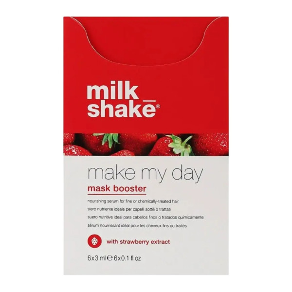 Milk_Shake Make My Day Mask Booster Strawberry Зволожуюча сироватка з екстрактом полуниці для волосся з хімічною завивкою