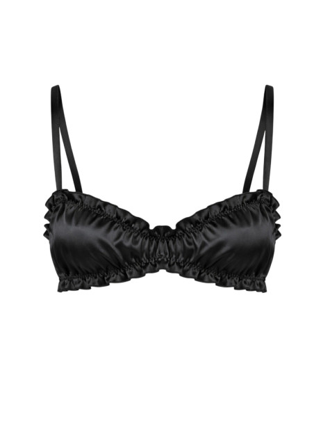 Molodo Silk Bra Air Black Шелковый топ, черный
