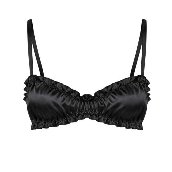 Molodo Silk Bra Air Black Шовковий топ, чорний 