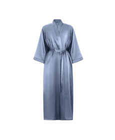 MOLODO Silk Kimono Robe Long Blue Шелковый кимоно халат длинный, голубой - Написать отзыв