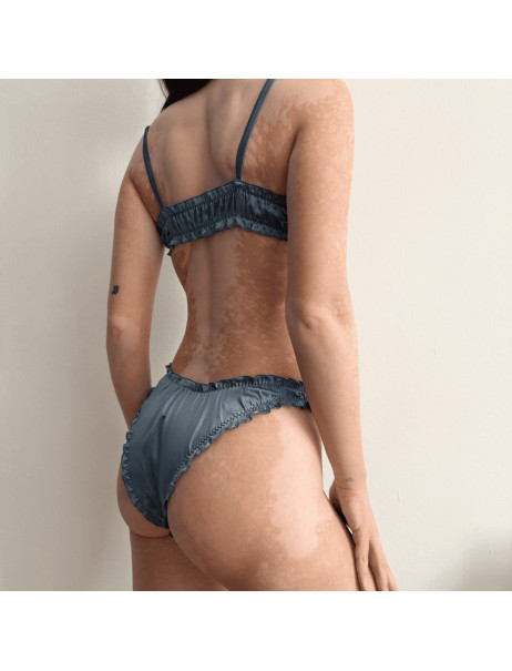 Molodo Silk Lingerie Set Air Plum Комплект шелкового белья, сливовый