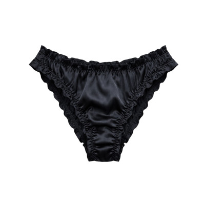 MOLODO Silk Slip-Panties Air Black Шелковые слипы, черные