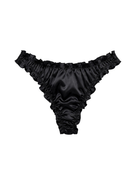 MOLODO Silk Thong Air Black Шовкові стрінги, чорні