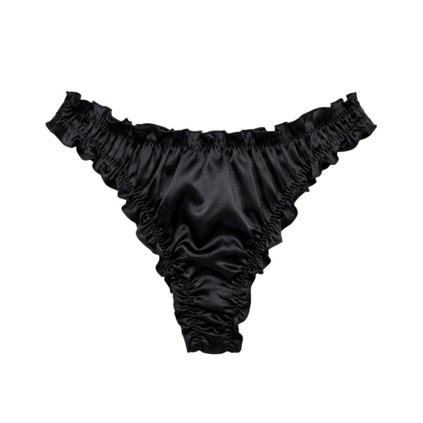 MOLODO Silk Thong Air Black Шовкові стрінги, чорні
