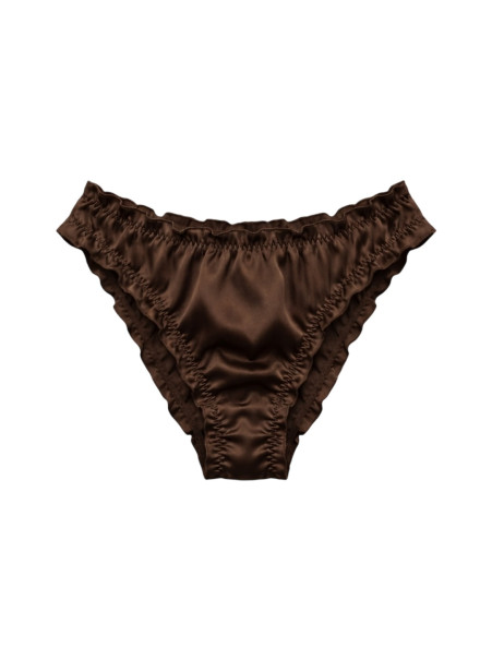 MOLODO Silk Slip-Panties Air Brown Шелковые слипы, коричневые