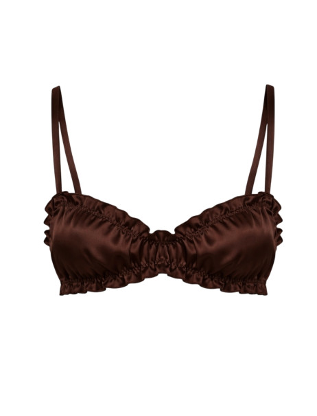 Molodo Silk Bra Air Brown Шелковый топ, коричневый
