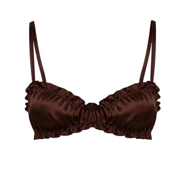 Molodo Silk Bra Air Brown Шовковий топ, коричневий