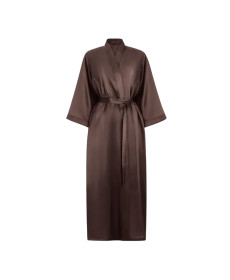 MOLODO Silk Kimono Robe Long Brown Шелковый кимоно халат длинный, коричневый - Написать отзыв