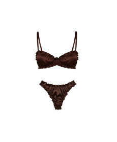 Molodo Silk Lingerie Set Air Brown Комплект шелкового белья, коричневый - Написать отзыв