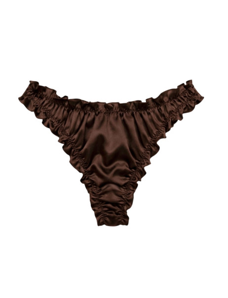 MOLODO Silk Thong Air Brown Шелковые стринги, коричневые