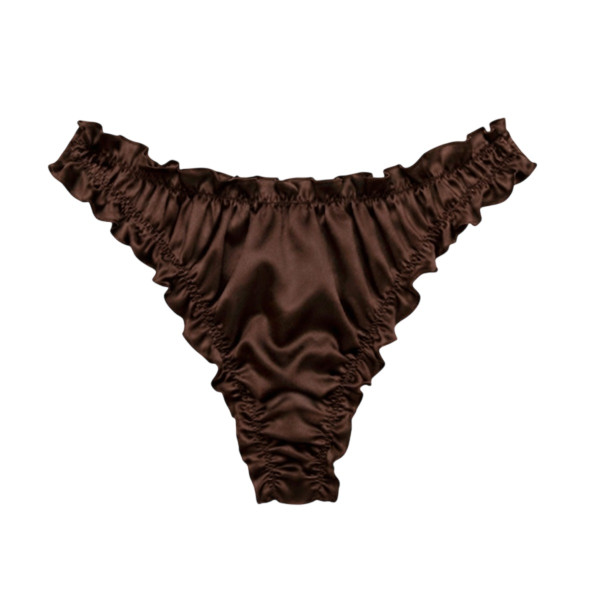 MOLODO Silk Thong Air Brown Шовкові стрінги, коричневі