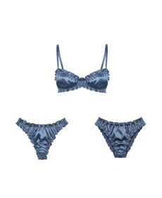 Molodo Double Silk Lingerie Set Air Blue Двойной комплект шелкового белья, голубой - Написать отзыв