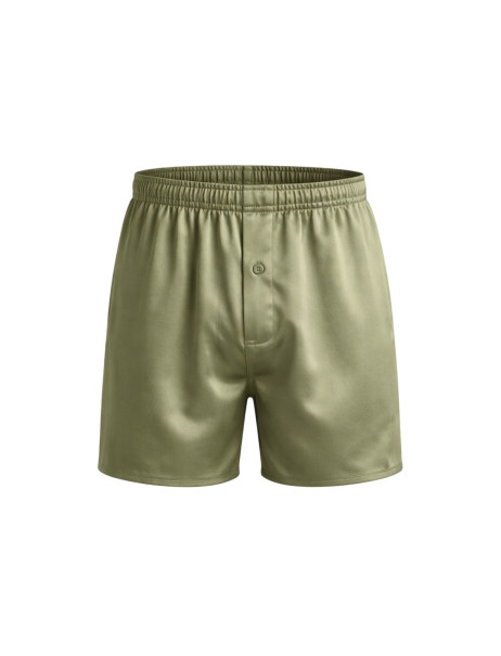 Molodo Men's Silk Boxers Game Changer Forest MossШелковые мужские трусы, оливковые
