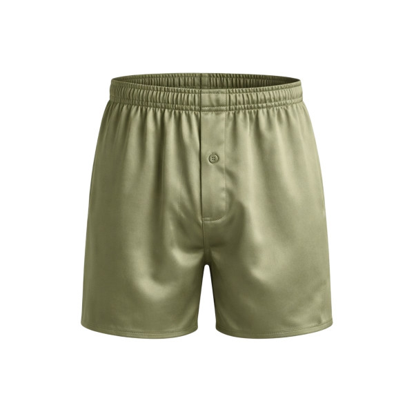 Molodo Men's Silk Boxers Game Changer Forest Moss Шовкові чоловічі труси, оливкові