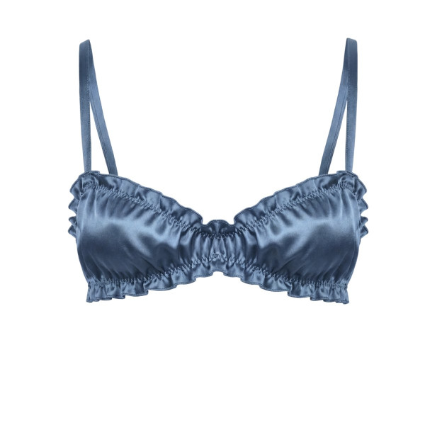 Molodo Silk Bra Air Blue Шовковий топ, блакитний