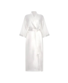 MOLODO Silk Kimono Robe Long Off White Шелковый кимоно халат длинный, молочный - Написать отзыв
