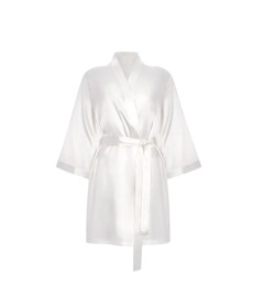 MOLODO Silk Kimono Robe Short Off White Шелковый халат-кимоно короткий, молочный - Написать отзыв