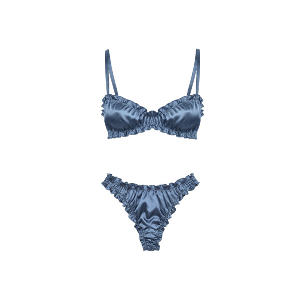 Molodo Silk Lingerie Set Air Blue Сет шовкової білизни, блакитний