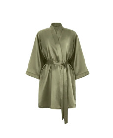 MOLODO Silk Kimono Robe Short Forest Moss Шелковый халат-кимоно короткий, оливковый - Написать отзыв