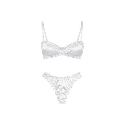 Molodo Silk Lingerie Set Air Off White Комплект шелкового белья, молочный