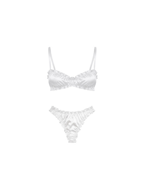 Molodo Silk Lingerie Set Air Off White Комплект шелкового белья, молочный