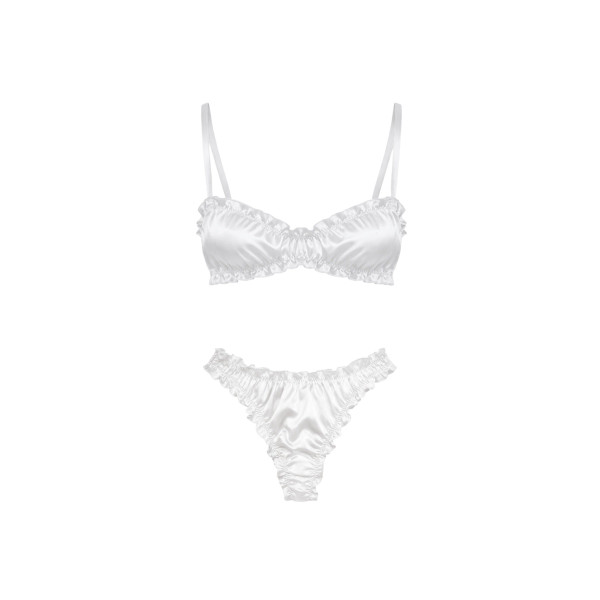 Molodo Silk Lingerie Set Air Off White Сет шовкової білизни, молочний 