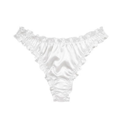 MOLODO Silk Thong Air Off White Шелковые стринги, молочные