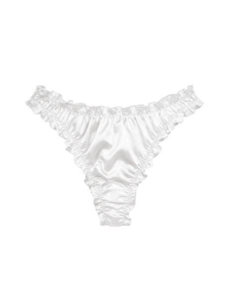 MOLODO Silk Thong Air Off White Шелковые стринги, молочные