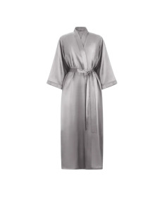 MOLODO Silk Kimono Robe Long Stone Grey Шелковый кимоно халат длинный, серый - Написать отзыв