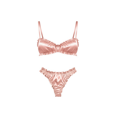 Molodo Silk Lingerie Set Air Powder Pink Комплект шелкового белья, пудровый