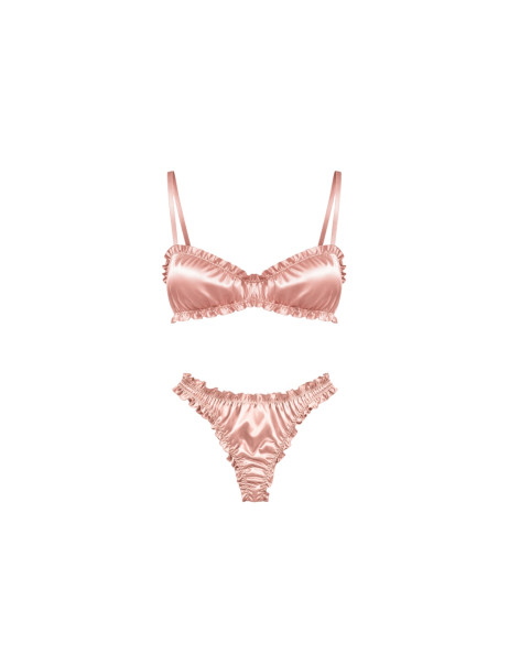 Molodo Silk Lingerie Set Air Powder Pink Сет шовкової білизни, пудровий