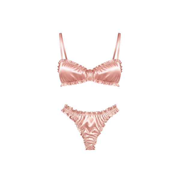Molodo Silk Lingerie Set Air Powder Pink Сет шовкової білизни, пудровий
