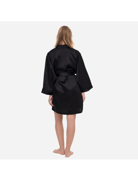 MOLODO Silk Kimono Robe Short Plum Шелковый халат-кимоно короткий, сливовый