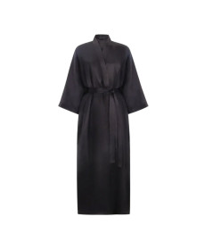 MOLODO Silk Kimono Robe Long Black Шелковый кимоно халат длинный, черный - Написать отзыв