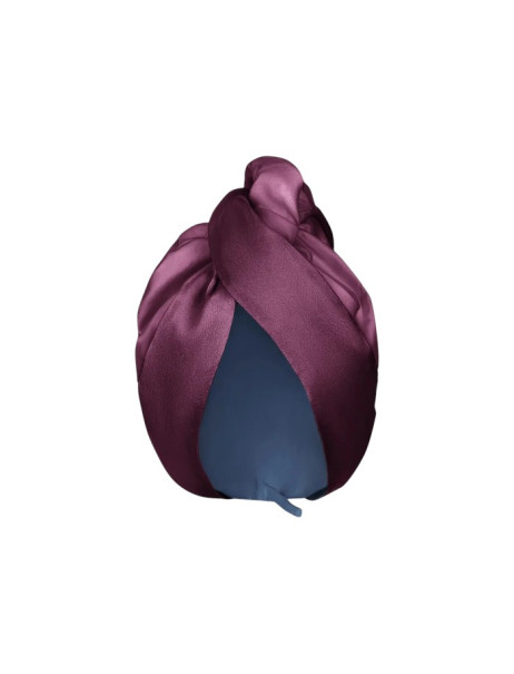 MOLODO Silk Turban With Microfiber Plum Шелковый тюрбан с микрофиброй, сливовый