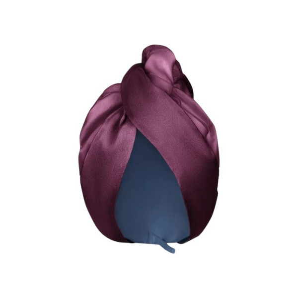 MOLODO Silk Turban With Microfiber Plum Шовковий тюрбан з мікрофіброю, сливовий