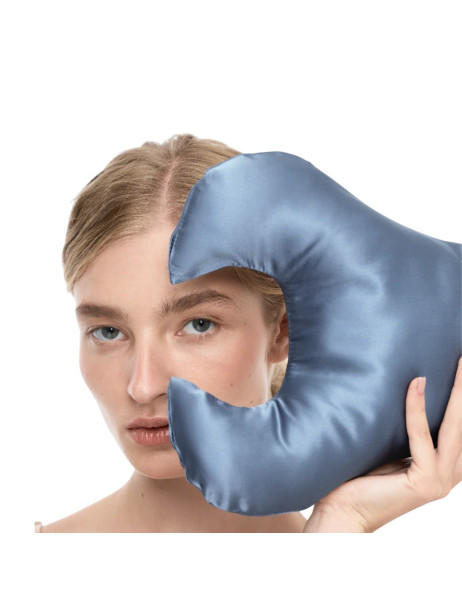 MOLODO Silk Anti-Aging Pillow Key Blue Антивозрастная подушка против морщин вокруг глаз, голубая