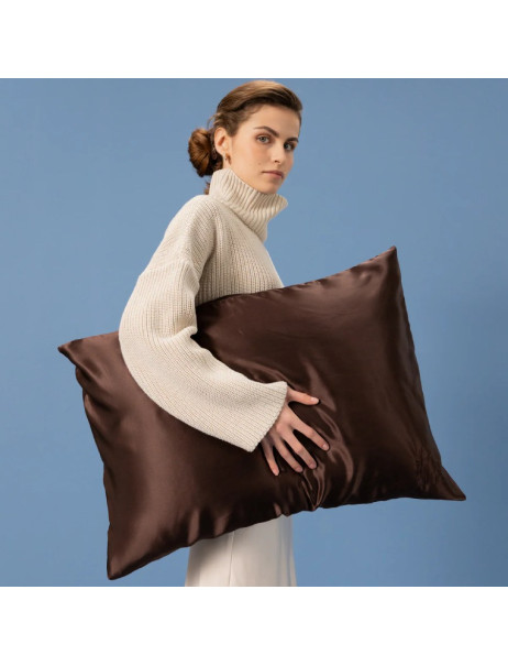 MOLODO Silk Mulberry Pillowcase Brown Наволочка з 100% шовку, коричнева